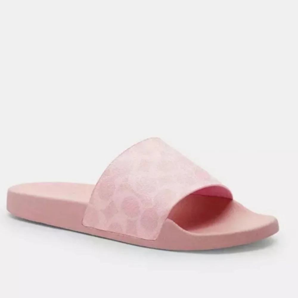 New! Coach Udele Sport Powder Pink Slide Sandals - Picture 2 of 5